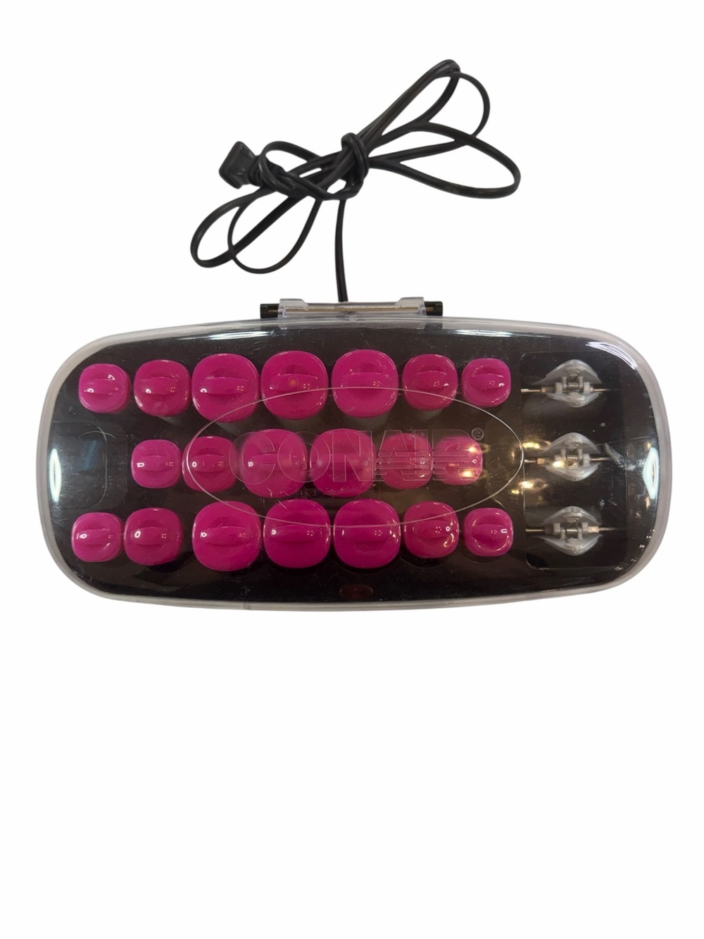 Electric Heated Hair Rollers Set - Hot Pink - Picture 1 of 5
